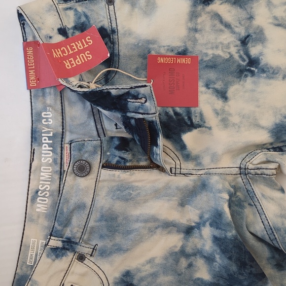 NWT Mossimo Tie Dye Fit 6 Coupe 6 Super Stretch Denim Legging Junior 9 Blue Boho - Picture 8 of 16